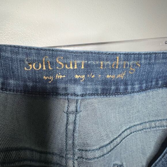 SOFT SURROUNDINGS Straight Leg Ankle Jeans High Rise Medium Wash Denim Size 12 - Picture 6 of 9